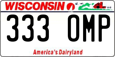 WI license plate 333OMP