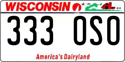 WI license plate 333OSO