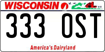 WI license plate 333OST