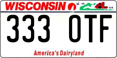 WI license plate 333OTF