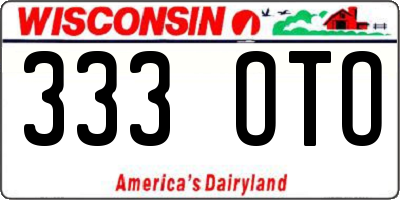 WI license plate 333OTO