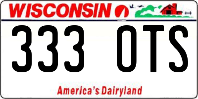 WI license plate 333OTS