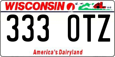 WI license plate 333OTZ