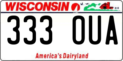 WI license plate 333OUA