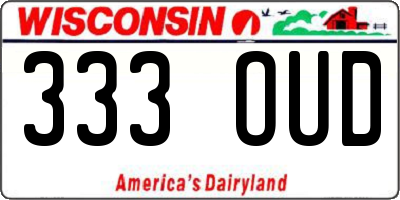 WI license plate 333OUD