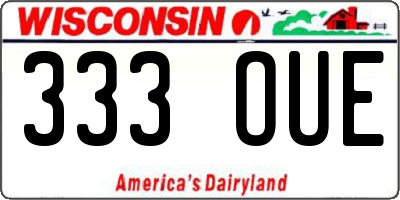 WI license plate 333OUE