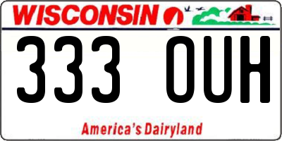 WI license plate 333OUH