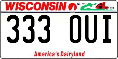WI license plate 333OUI