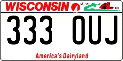 WI license plate 333OUJ