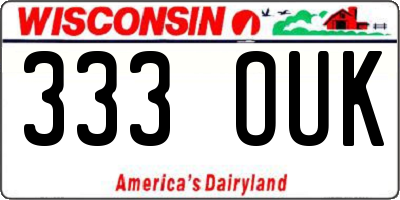 WI license plate 333OUK