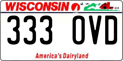 WI license plate 333OVD