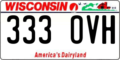 WI license plate 333OVH