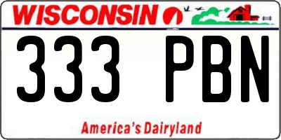 WI license plate 333PBN