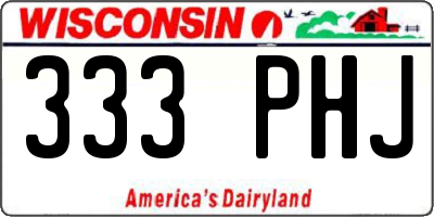 WI license plate 333PHJ