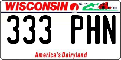 WI license plate 333PHN