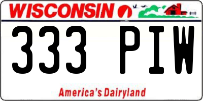 WI license plate 333PIW