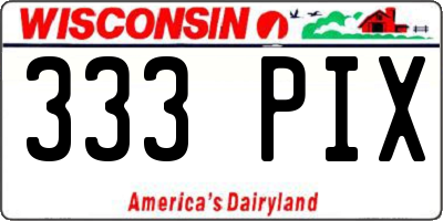 WI license plate 333PIX