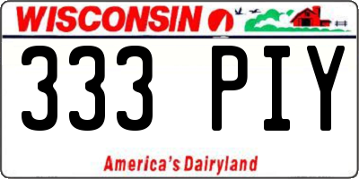 WI license plate 333PIY