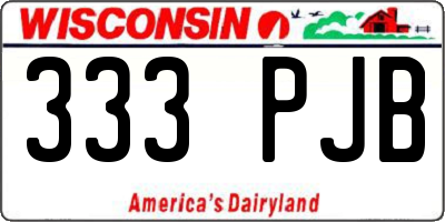 WI license plate 333PJB