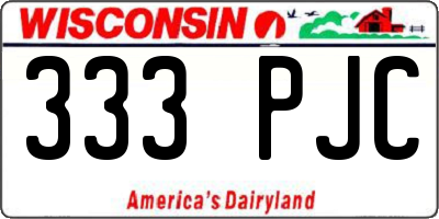 WI license plate 333PJC