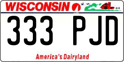 WI license plate 333PJD