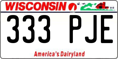 WI license plate 333PJE