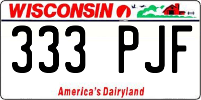 WI license plate 333PJF