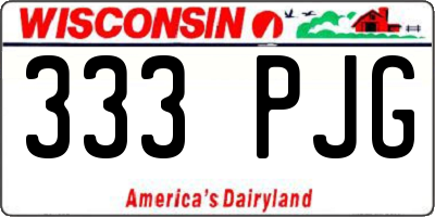 WI license plate 333PJG