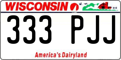 WI license plate 333PJJ