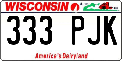 WI license plate 333PJK