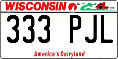 WI license plate 333PJL