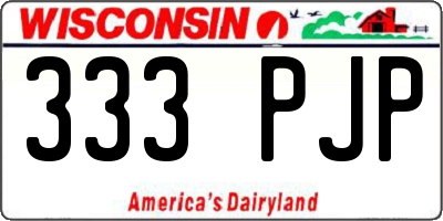 WI license plate 333PJP