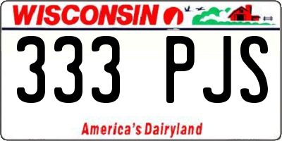 WI license plate 333PJS