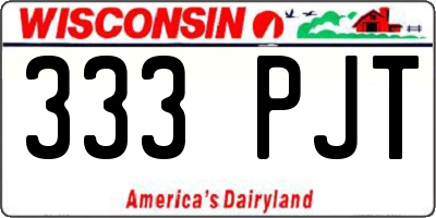 WI license plate 333PJT