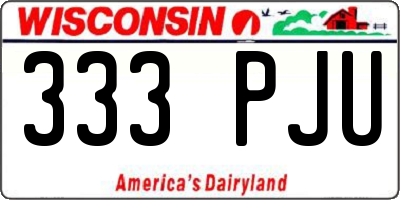 WI license plate 333PJU