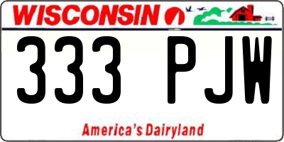 WI license plate 333PJW