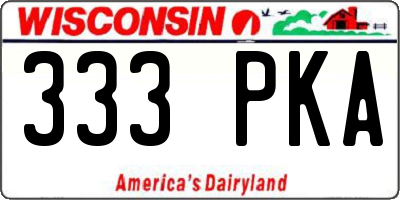 WI license plate 333PKA
