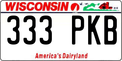WI license plate 333PKB