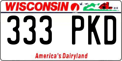 WI license plate 333PKD