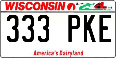 WI license plate 333PKE