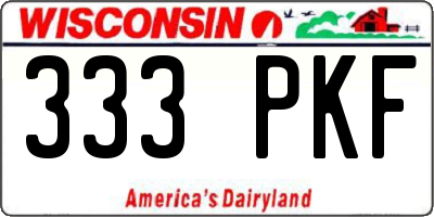 WI license plate 333PKF