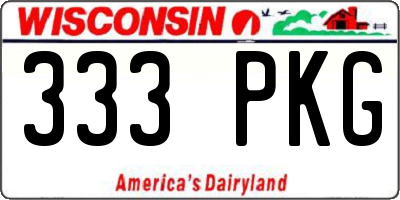 WI license plate 333PKG