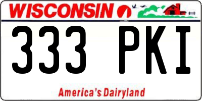 WI license plate 333PKI