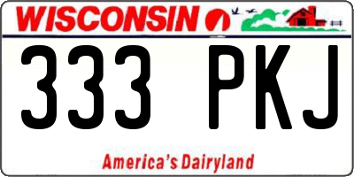 WI license plate 333PKJ