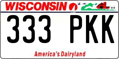 WI license plate 333PKK