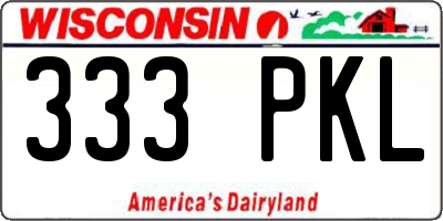 WI license plate 333PKL