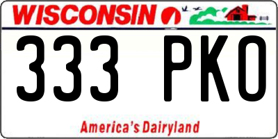 WI license plate 333PKO