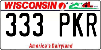 WI license plate 333PKR