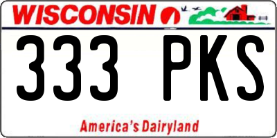 WI license plate 333PKS