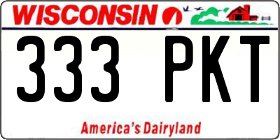 WI license plate 333PKT